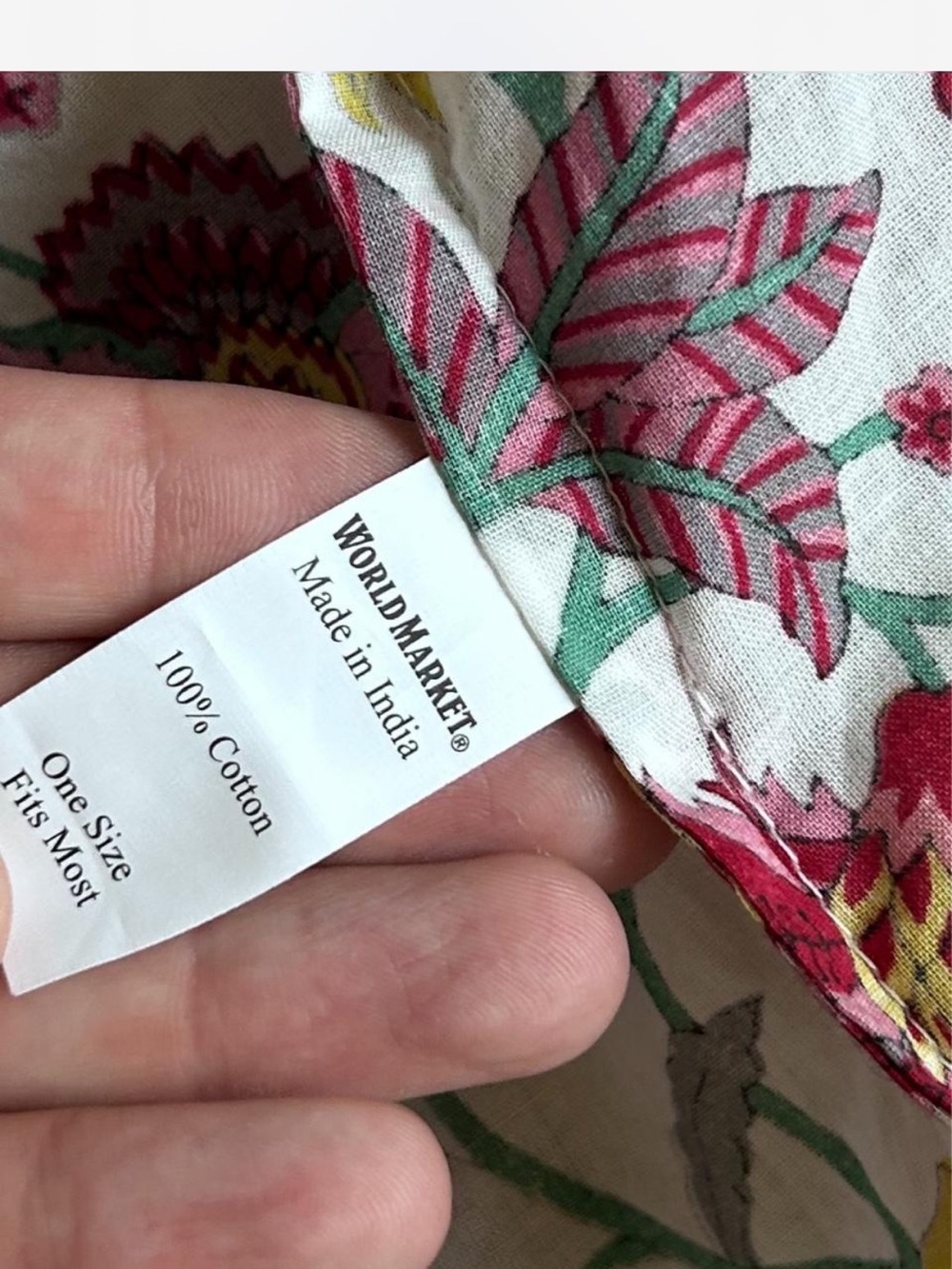 WORLD MARKET Floral Indian Block Print Cotton Kimono Robe - Picture 6 of 6
